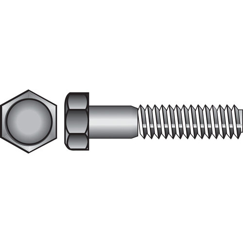 Hex Bolt 5/8" D X 7-1/2" L Zinc Plated Steel Zinc Plated