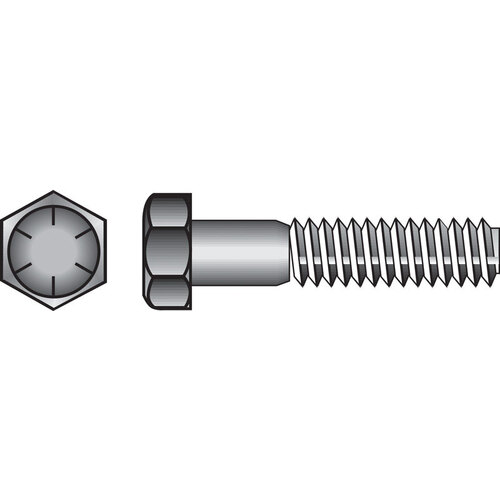 Hex Head Cap Screw 3/8" D X 2-1/4" L Heat Treated Steel Heat Treated