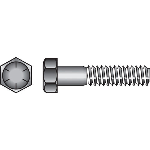 Hex Head Cap Screw 1/2" D X 5-1/2" L Heat Treated Steel Heat Treated