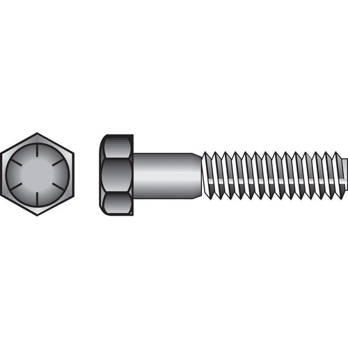 Hex Head Cap Screw 1/2" D X 8" L Heat Treated Steel Heat Treated