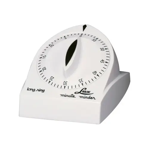 LUX CP192914-012E Kitchen Timer Mute Mder Mechanical Plastic White