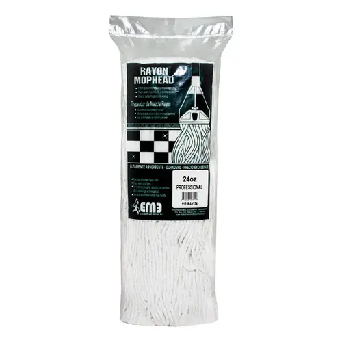 ELITE 112-RAY-24 Mop Refill 24 oz Cut End Rayon White