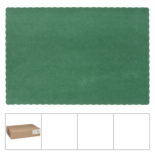 LAPACO 314-201 Lapaco Econo, Scalloped, Solid Colored, Hunter Green Placemat, 1000 Each