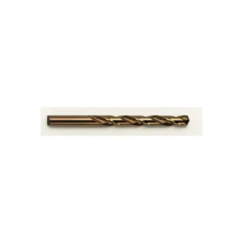 Jobber Drill Bit, 5/64 in Dia, 2 in OAL, Spiral Flute, 5/64 in Dia Shank, Cylinder Shank Gold Oxide