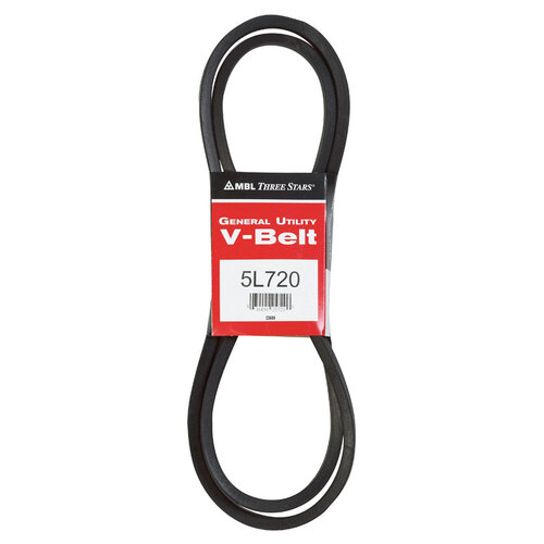 General Utility V-Belt FHP 5L720 0.63" W X 72" L For Fractional Horsepower Motors Black