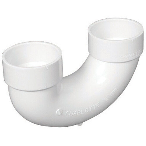 Charlotte Pipe PVC007000800 UBend Schedule 40 2" Hub T X 2" D Hub PVC