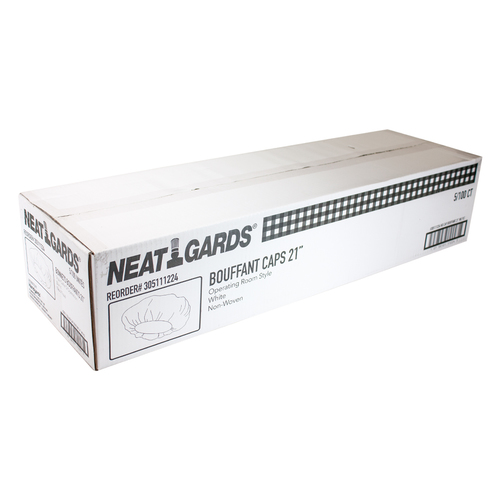 BOUFFANT CAP PAPER 21 INCH WHITE PLEATED