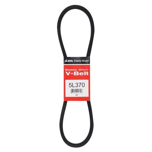 General Utility V-Belt FHP 5L370 0.63" W X 37" L For Fractional Horsepower Motors Black