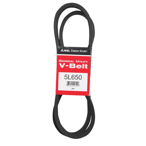 General Utility V-Belt FHP 5L650 0.63" W X 65" L For Fractional Horsepower Motors Black