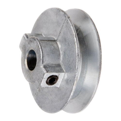 V-Groove Pulley, 5/8 in Bore, 2-1/4 in OD, 2 in Dia Pitch, 1/2 in W x 11/32 in Thick Belt, Zinc