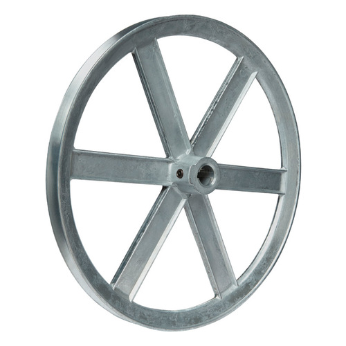 V-Groove Pulley, 5/8 in OD, 9-3/4 in Dia Pitch, 1/2 in W x 11/32 in Thick Belt, Zinc