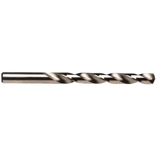 Jobber Drill Bit, 3/8 in Dia, 5 in OAL, Spiral Flute, 3/8 in Dia Shank, Cylinder Shank Gold Oxide