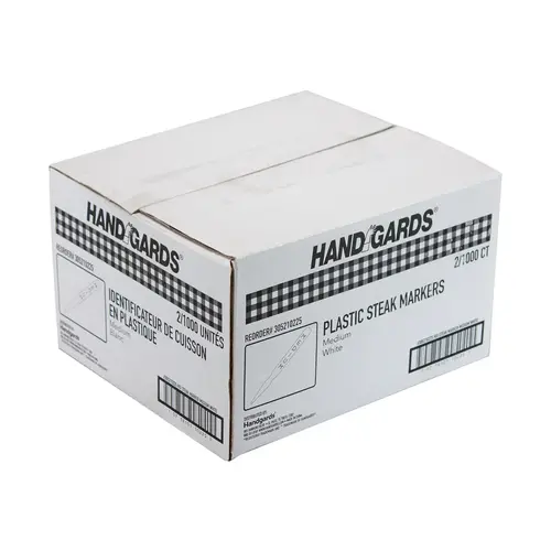 HANDGARDS 305210225 PLASTIC STEAK MARKER WHITE MEDIUM