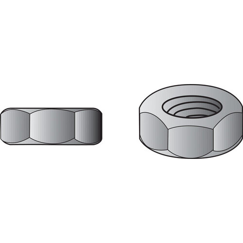 Hex Nut 5/8" Zinc-Plated Steel SAE Zinc-Plated