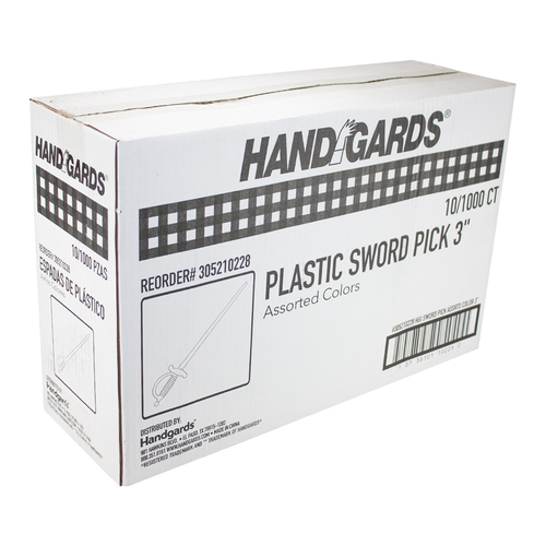 HANDGARDS 305210228 SWORD PICK PLASTIC ASSORTED COLOR 3 INCH
