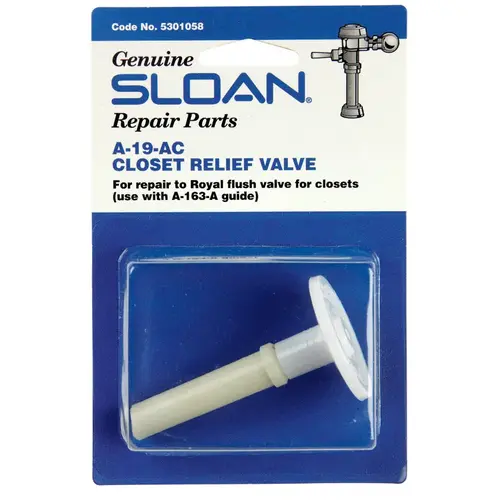 Closet Relief Valve White Plastic White