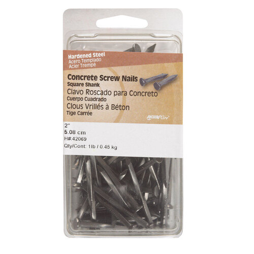 Nail 2" Concrete Steel Flat Head 1 lb Black