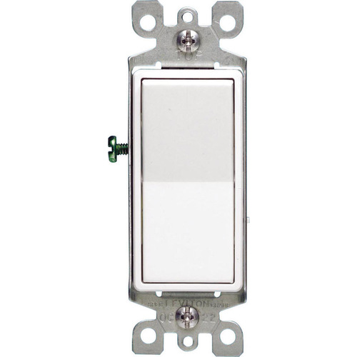 AC Quiet Switch Decora 15 amps Single Pole Rocker White White