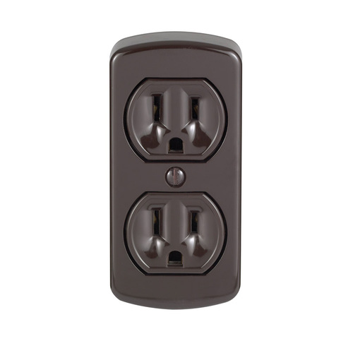 Outlet 15 amps 125 V Duplex Brown 5-15R Brown