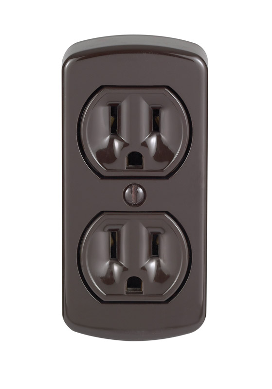 Leviton 00091-000 Outlet 15 amps 125 V Duplex Brown 5-15R Brown