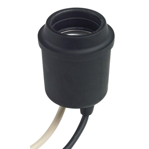 Single Circuit Socket Plastic Medium Base Black - pack of 25