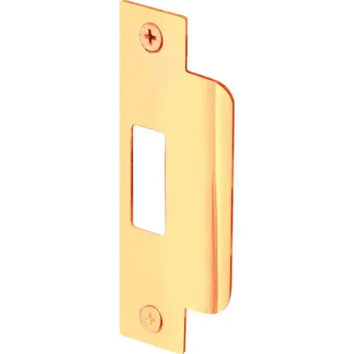 Door Strike Plate, 4-7/8 in L, 1-1/4 in W, Steel, Brass