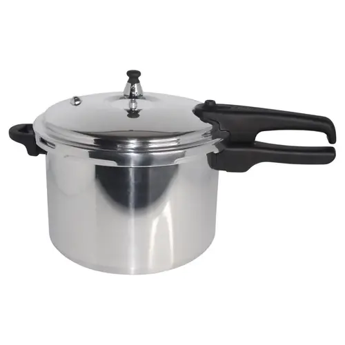 Pressure Cooker Polished Aluminum 8 qt Black/Silver Black/Silver