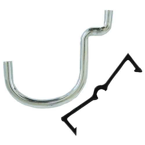 Peg Hooks Zinc Plated Black/Silver Steel 0.6" Zinc Plated