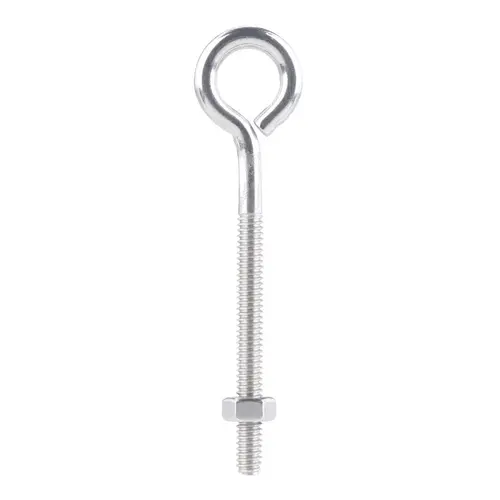 Eyebolt 1/4" S X 4" L Stainless Stainless Steel Nut Included Stainless - pack of 10