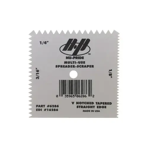 Marshalltown 6286 1/8 In., 3/16 In., 1/4 In. V-Notch & Straight Edge Disposable Adhesive Spreader