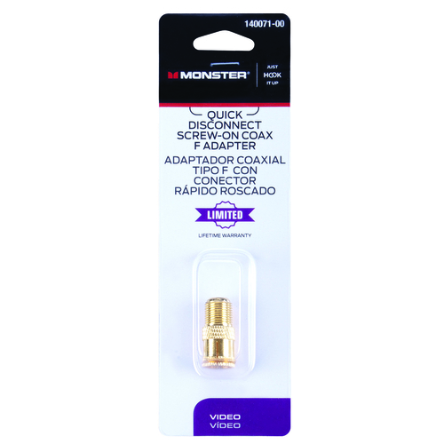 Quick Disconnect Adapter Just Hook It Up Push-On F Gold - pack of 6