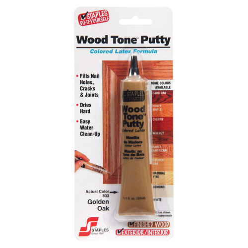 Staples 833 Colored Latex Putty Wood Tone Golden Oak/Pecan 1.1 oz Golden Oak/Pecan