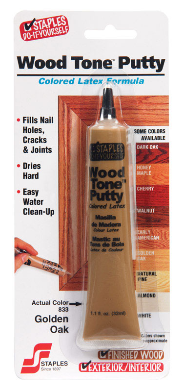 Staples 833 Colored Latex Putty Wood Tone Golden Oak/Pecan 1.1 oz Golden Oak/Pecan