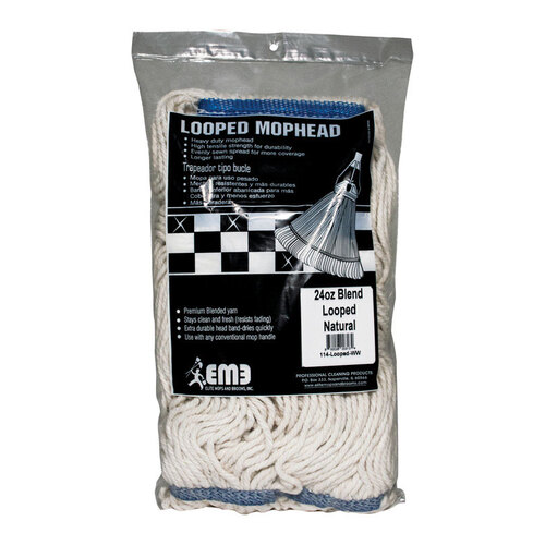 ELITE 114-LOOPED-WW Mop Refill 24 oz Looped Polyester Blend