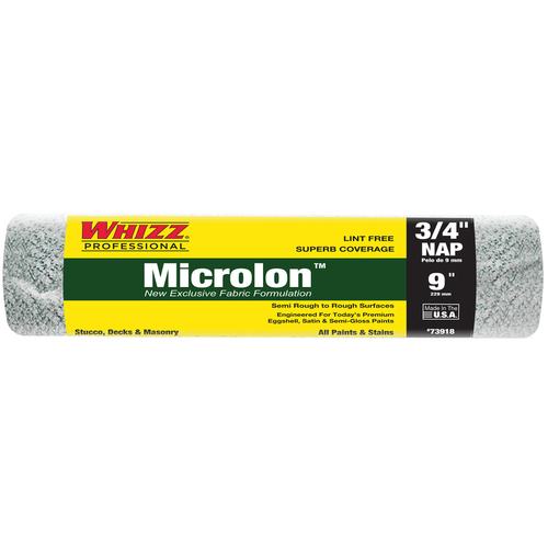 Whizz 73918 Paint Roller Cover Microlon 9" W X 3/4" S Cage Green/White