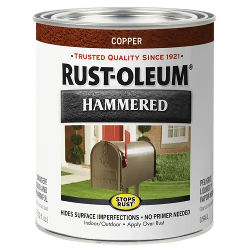 Rust Prevention Paint Stops Rust Indoor and Outdoor Hammered Copper 1 qt Copper