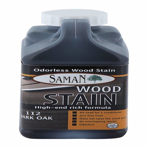 Saman 5950473 Wood Stain Semi-Transparent Dark Oak Water-Based 32 oz Dark Oak