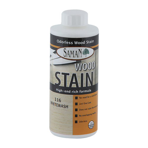 Saman 5950163 Wood Stain Semi-Transparent Whitewash Water-Based 12 oz Whitewash