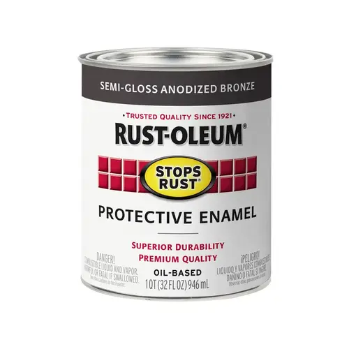 Rust Prevention Paint Stops Rust Indoor and Outdoor Semi-Gloss Anodized Bronze 1 qt Anodized Bronze
