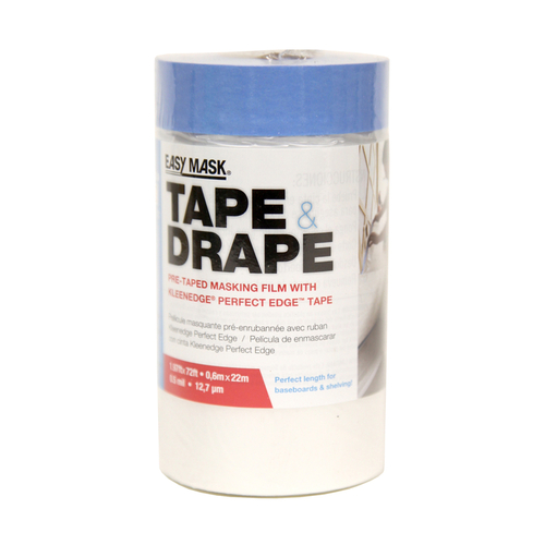 Easy Mask 949460 PreTaped Painter\'s Plastic Tape & Drape 2 W X 2 ft
