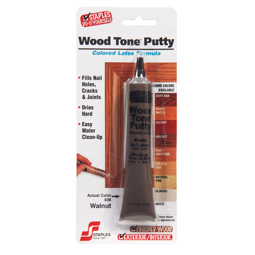 Staples 836 Colored Latex Putty Wood Tone Walnut 1.1 oz Walnut