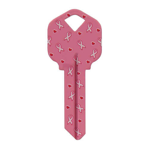 Key Blank Breast Cancer Awareness Pink Ribbon House/Office Single For Universal - pack of 6