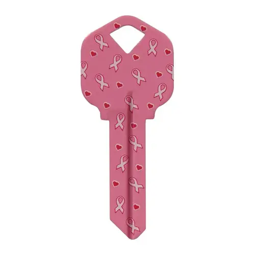 Key Blank Breast Cancer Awareness Pink Ribbon House/Office Single For Universal