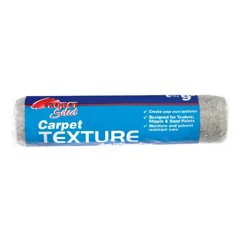 Paint Roller Cover Carpet Texture Polyester 9" W X 1/4" Regular Cream