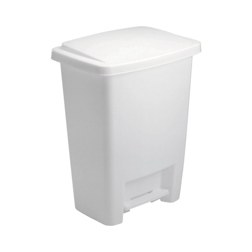 Wastebasket 8.25 gal White Plastic Step On White