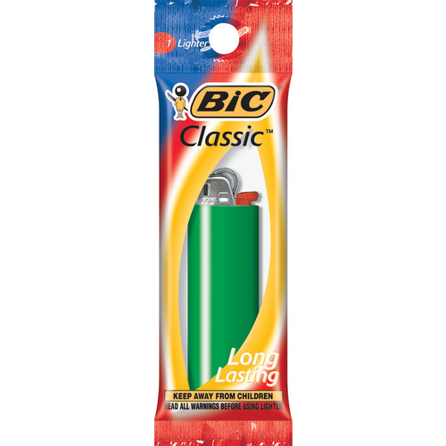 Lighter Classic Green Disposable Green - pack of 72