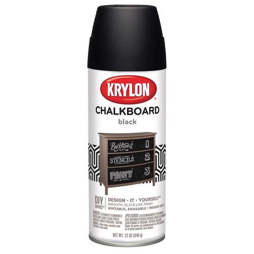 KRYLON 807 I0007 Chalkboard Paint, Black, 12 oz, Aerosol Can