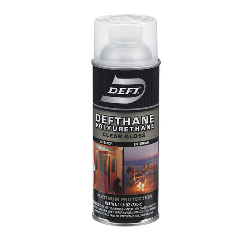 Deft DFT020S/54 Polyurethane Spray Gloss Clear OilBased 11.5 oz Clear