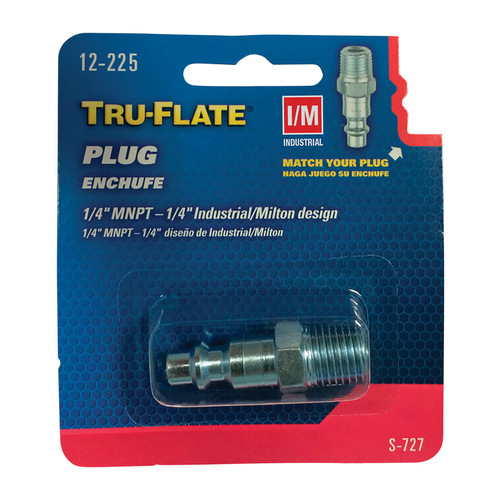 Tru-Flate 12225-XCP10 Air Plug Steel 1/4 Male 1 - pack of 10
