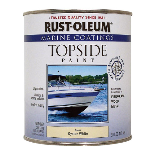 Rust-Oleum 207001-XCP4 Marine Topside Paint Marine Coatings Outdoor Oyster White 1 qt Oyster White - pack of 4